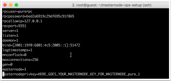 the master node private key